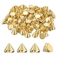 thumbnail image 1 of Uxcell 200Pcs Spike Cone Studs 0.39x0.31" Plastic with Hole for Crafts Gold, 1 of 6