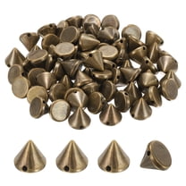 Uxcell 100Pcs Spike Cone Studs 12x0.39" Plastic with Hole for Crafts Bronze Tone