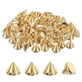 thumbnail image 1 of Uxcell 200Pcs Spike Cone Studs 0.47x0.39" Plastic with Hole for Crafts Gold, 1 of 6