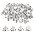 thumbnail image 1 of Uxcell 200Pcs Spike Cone Studs 0.39x0.31" Plastic with Hole for Crafts Silver, 1 of 6