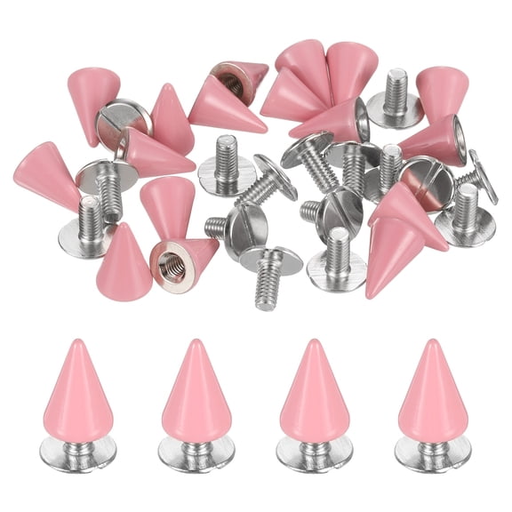 Uxcell 100-Pack Spike Cone Studs 6x6 mm Plastic with Hole for Garments/Shoes/Bags/DIY Leather Craft Gold