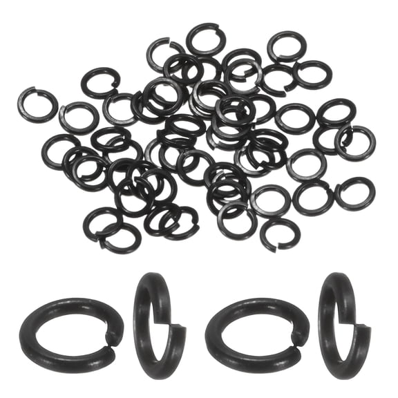 Uxcell 100-Pack Spring Lock Washer, M2.5 Stainless Steel Electroplating Black Coating Elastic Gasket Screw Fasteners
