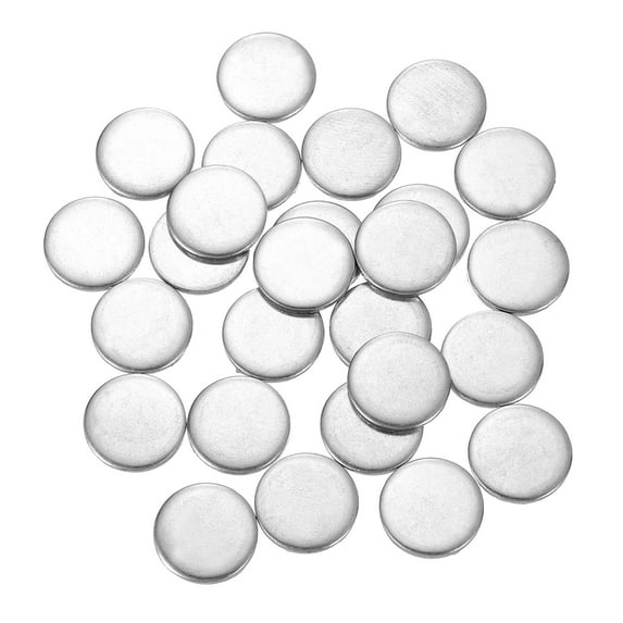 Uxcell 100 Pack Stainless Steel Disc, 15/32"(12mm) Dia 0.05"(1.3mm) Thick 304 Stainless Steel Flat Round Sheet Blank Round Circle Plate for Crafts Metal Stamping and Jewelry Making
