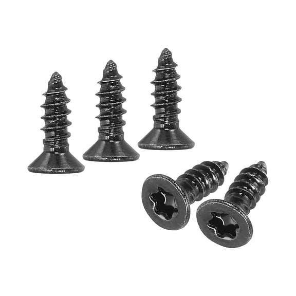 Uxcell 100 Pack Torx Screws, M3 x 10mm Flat Head Wood Screw 304 Stainless Steel Full Threaded Countersunk Self Tapping Star Sheet Metal Bolts for Wood/Furniture [Black]