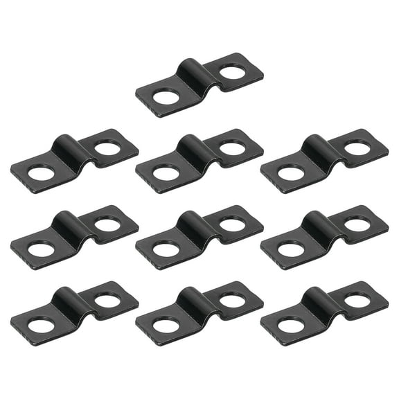 Uxcell 100 Pack U-Shaped Pipe Clamp, 1/8 Inch(3mm) 2 Hole U-Tube Strap Clamp Heavy Duty Connector Bracket for Conduit Cables Wire Cord, Black