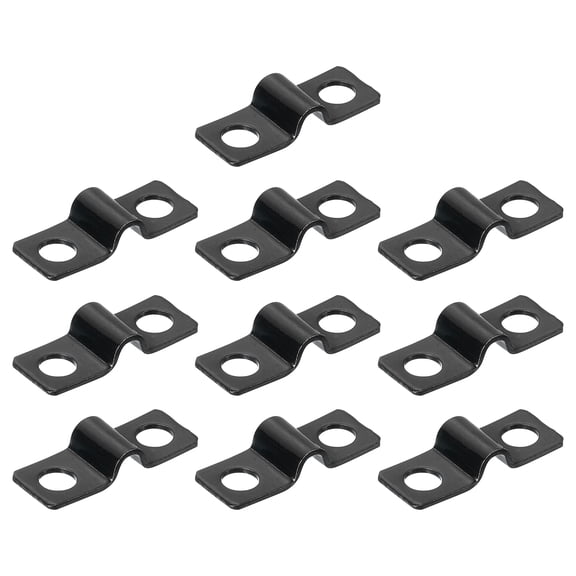 Uxcell 100 Pack U-Shaped Pipe Clamp, 3/16 Inch(4mm) 2 Hole U-Tube Strap Clamp Heavy Duty Connector Bracket for Conduit Cables Wire Cord, Black