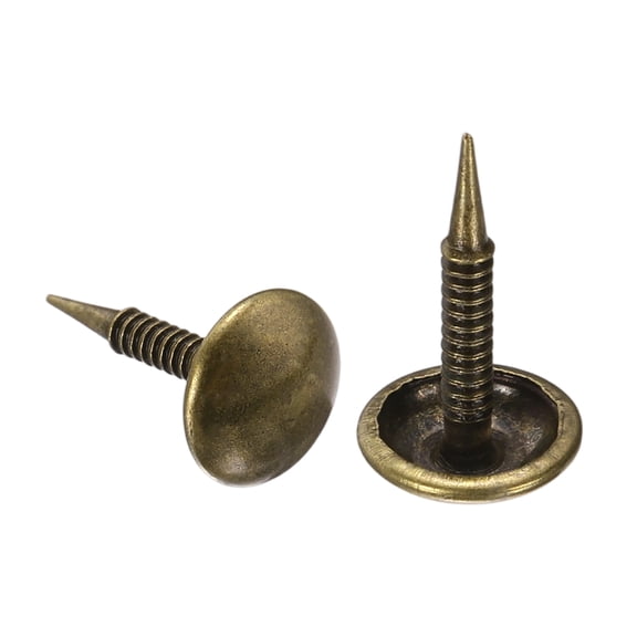 Uxcell 100 Pack Upholstery Nails, 9x16.3mm Upholstery Tacks Furniture Tacks Round Head Decorative Tack for Sofas Beds DIY Project, Bronze