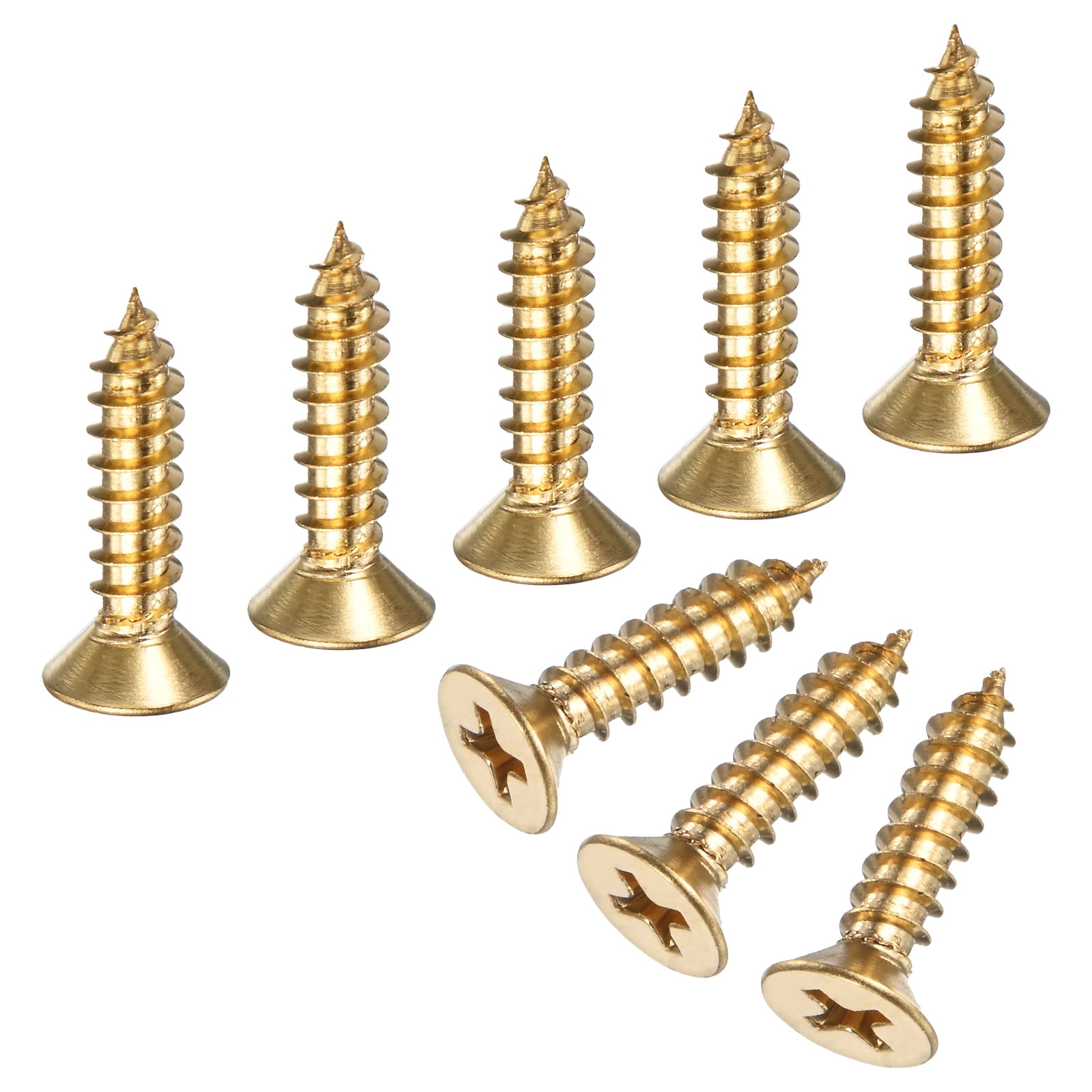 Uxcell 100-Pack Wood Screws, M5 x 20mm Brass Phillips Flat Head