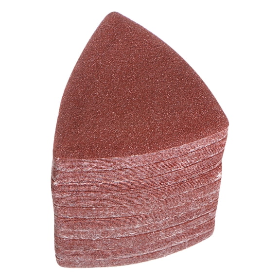 Uxcell 100 Packs 80 Grits 80mm Aluminum Oxide Triangular Hook & Loop Sandpapers Sanding Pads