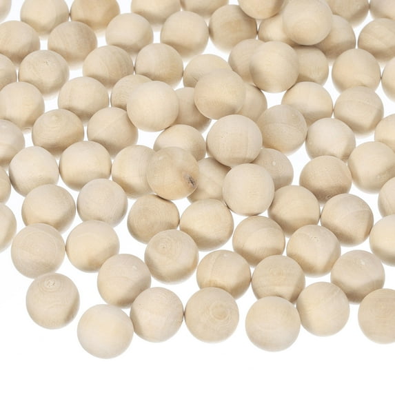 Uxcell 100 Packs Round Wood Balls 12mm Diameter Unfinished Solid Wooden Spheres, Natural Wood Craft Balls