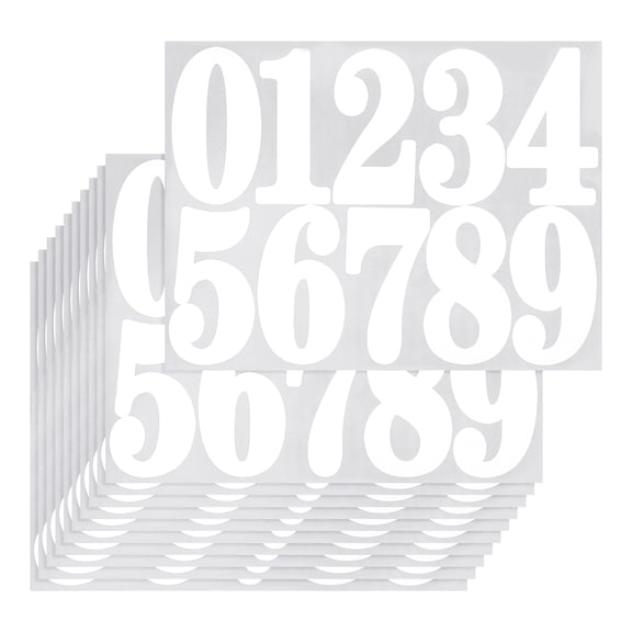 Uxcell 100 Pcs 10 Sheets Mailbox Numbers, 1 Inch Waterproof Vinyl White Mailbox Numbers for Outside Self Adhesive Number Stickers