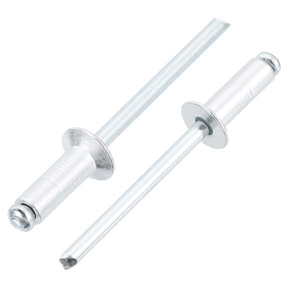 Uxcell 100 Pcs 3/16"x1/2" Aluminum Blind Rivets Countersunk Head Split Rivets Silver for Assembling Cars
