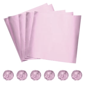 Uxcell 100 Pcs 5 x 5 Inch Square Aluminum Foil Candy Wrappers, Light Pink