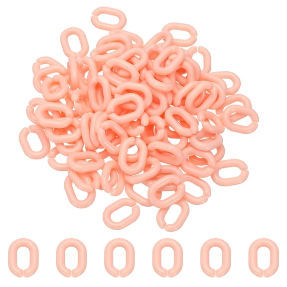 Uxcell 100 Pcs Acrylic Linking Rings, 20mm Oval Linking Chain Quick Link Open Connectors for Chain Making Jewelry Bracelet Necklace Bags DIY Craft Accessory, Beige