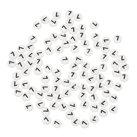 Uxcell 100 Pcs Acrylic Number Beads, 4x7mm White Round Number 7 Beads Plastic Spacer Beads for Jewelry Making Bracelets Necklaces Keychain