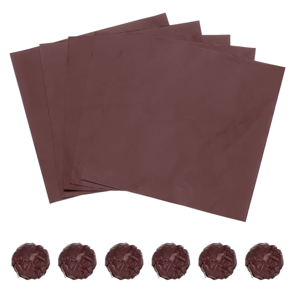 Uxcell 100 Pcs Aluminum Foil Candy Wrappers, 4 x 4 Inch Square Chocolate Wrappers, Glossy Texture Packaging Wrapping Papers for Caramel Candies Decoration, Coffee