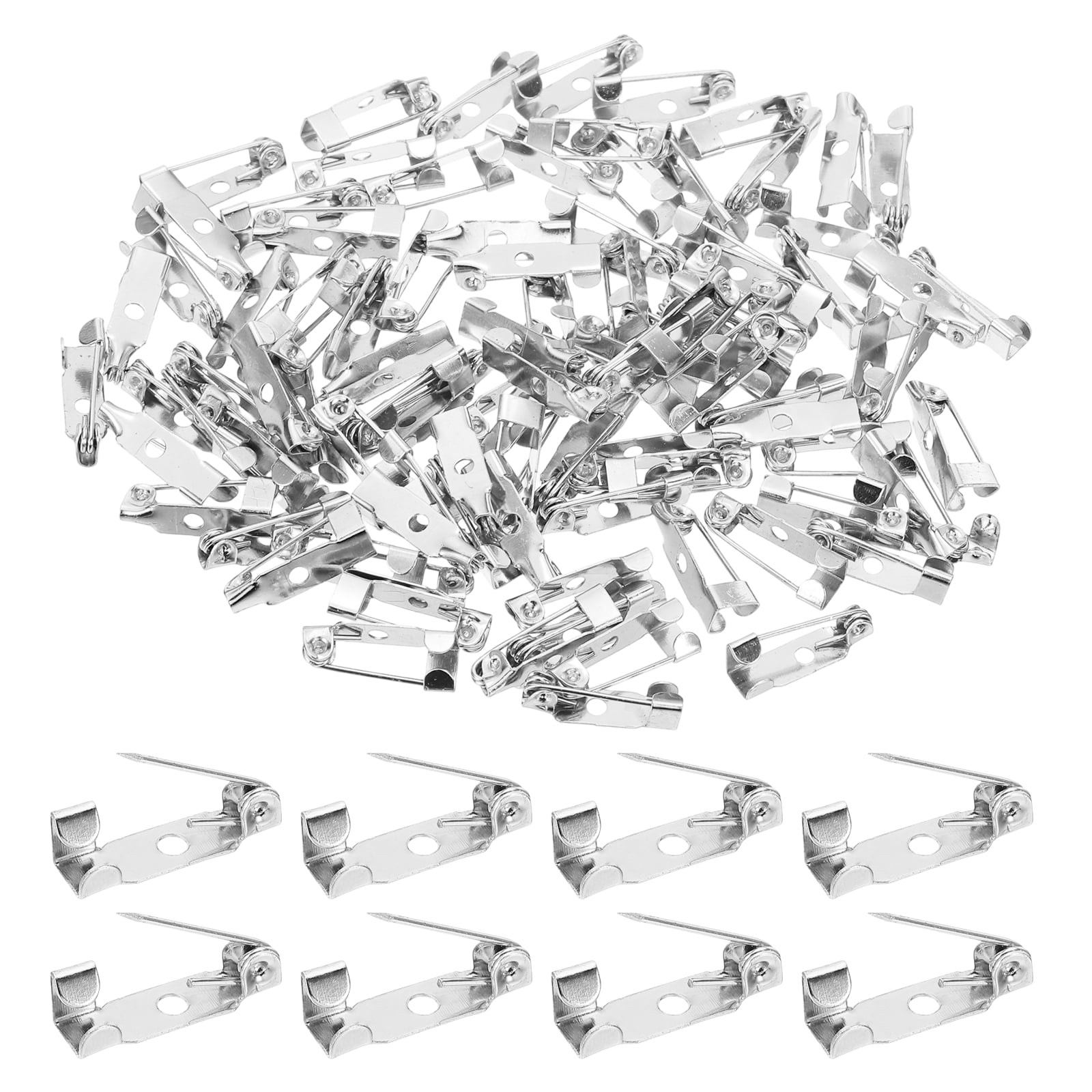 Slin Pin Back Uxcell 100 Pcs Brooch Pin Back, 15mm (0.59