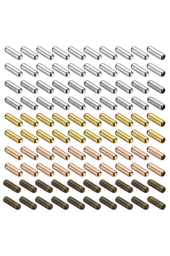 100 Pcs Brooch Pin End Cap, 10mm Brass Brooch Pin Stoppers Lapel End Cap Locking Backing for DIY Jewelry Making Accessories, Silver/Gold/K Golg/White/Bronze