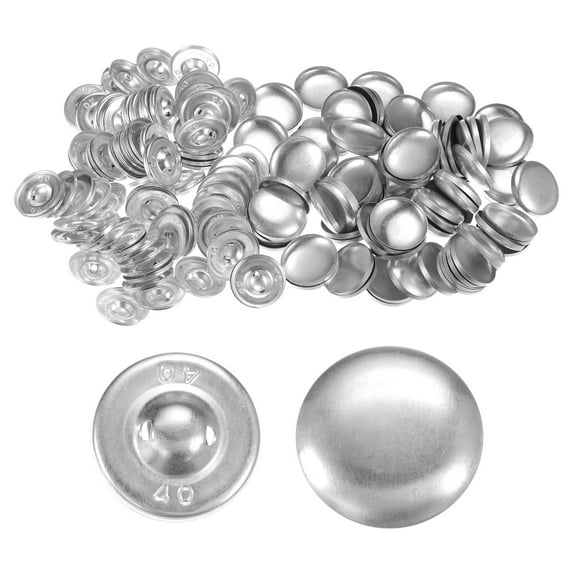 Uxcell 100 Pcs Button Supplies 40L(25.4mm/1") Aluminum Button Parts for Button Maker Machine