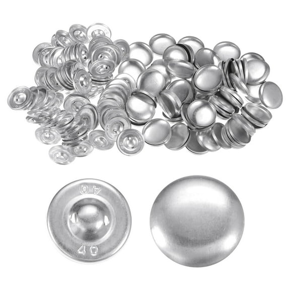 Uxcell 100 Pcs Button Supplies 40L(25.4mm/1") Aluminum Button Parts for Button Maker Machine