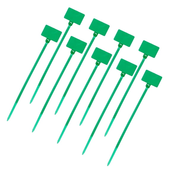 Uxcell 100 Pcs Cable Label Marker Tags, Nylon Cable Zip Tie Tags 4.3 Inch Writable Self-Locking Wire Labels Zip Ties for Organization Marking, Green