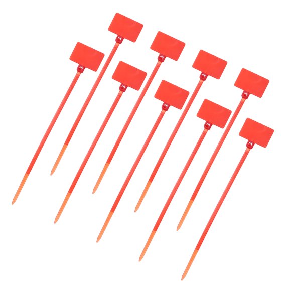 Uxcell 100 Pcs Cable Label Marker Tags, Nylon Cable Zip Tie Tags 6.3 Inch Writable Self-Locking Wire Labels Zip Ties for Organization Marking, Red