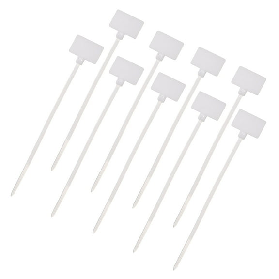 Uxcell 100 Pcs Cable Label Marker Tags, Nylon Cable Zip Tie Tags 6.3 Inch Writable Self-Locking Wire Labels Zip Ties for Organization Marking, White