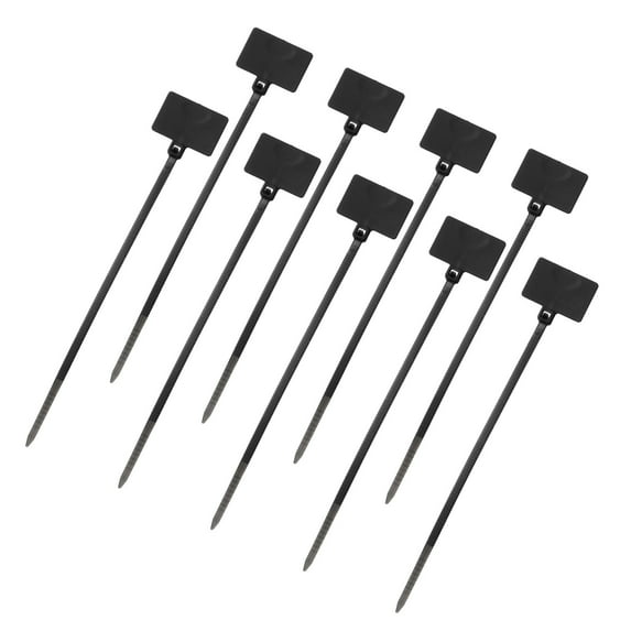 Uxcell 100 Pcs Cable Label Marker Tags, Nylon Cable Zip Tie Tags 8.7 Inch Writable Self-Locking Wire Labels Zip Ties for Organization Marking, Black
