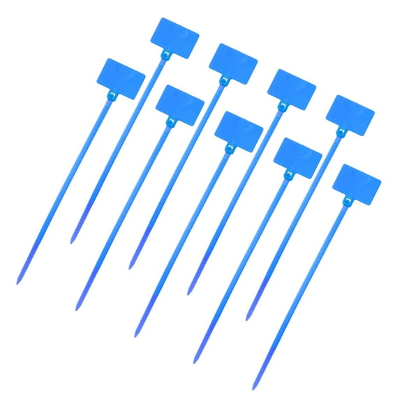 Uxcell 100 Pcs Cable Label Marker Tags, Nylon Cable Zip Tie Tags 8.7 Inch Writable Self-Locking Wire Labels Zip Ties for Organization Marking, Blue