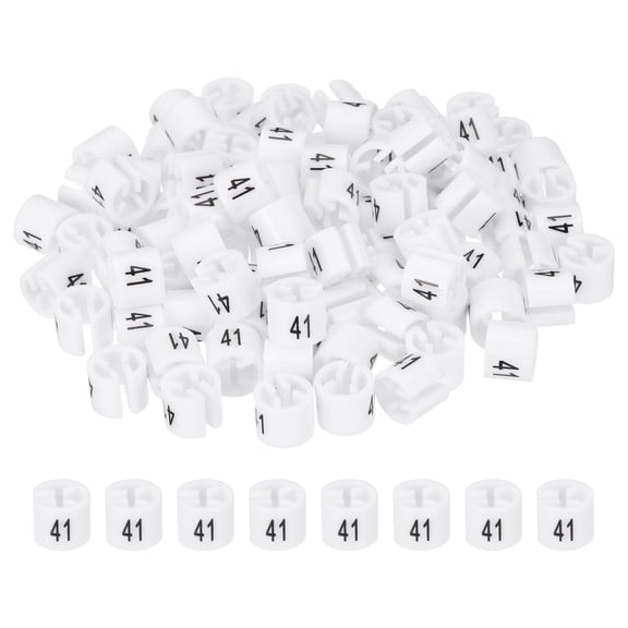 Uxcell Clothes Hanger Markers, Tags Fit Rod Garment Size Hanger Clips Color Coding Label for Clothing Hangers White Number 41