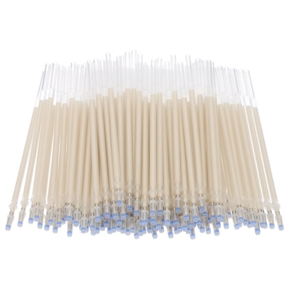 Uxcell 100 Pcs Erasable Gel Pens Refills, 1mm Heat Erasable Pens Refills for Fabric Disappearing Ink Pen Fabric Markers for Sewing Quilting Writing, Beige Ink