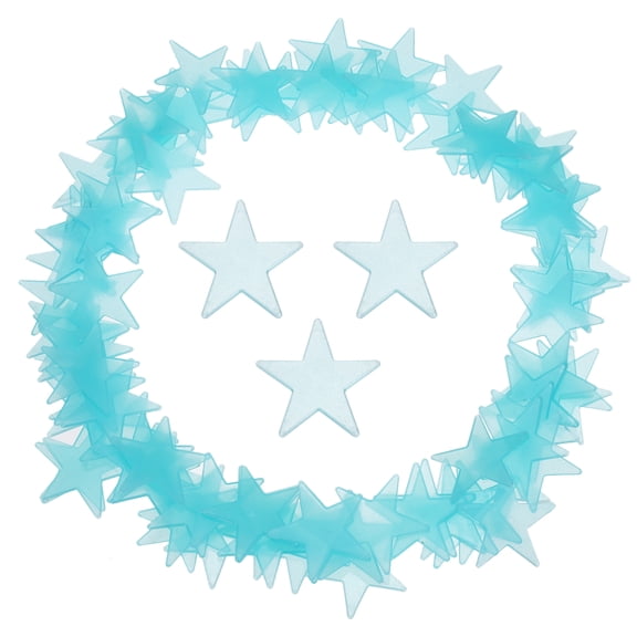 Uxcell 100Pcs Glow in the Dark Stars Stickers for Ceiling, Wall Decals for Bedroom Wall Decor 1.5"Lx0.06"T Blue