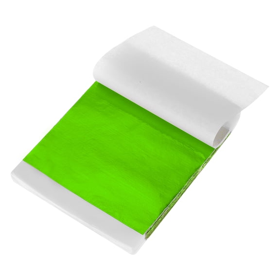 Uxcell 100 Pcs Gold Leaf Sheets 5.5" x 5.5" Foil Sheets for Crafts Green