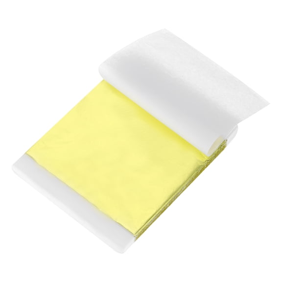Uxcell 100 Pcs Gold Leaf Sheets 5.5" x 5.5" Foil Sheets for Crafts Yellow
