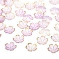 thumbnail image 1 of Uxcell 100 Pcs Gold-Plated Acrylic Cherry Blossom Flower Beads, Purple Gradient, 1 of 7