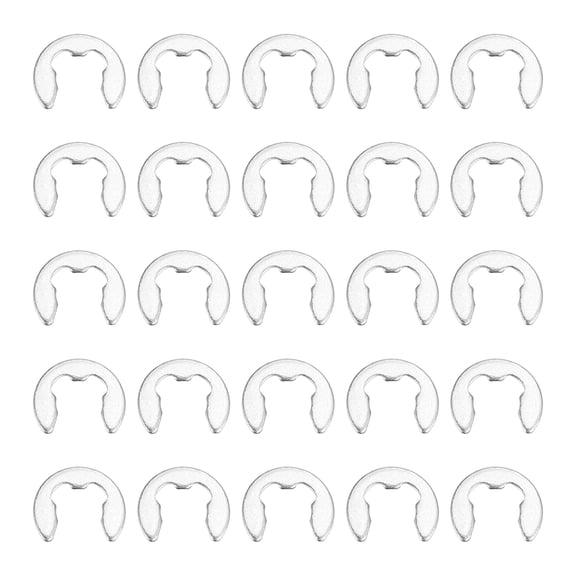 Uxcell 100 Pcs M1.5 External Retaining Ring - 1.5mm E Clip Snap Rings Stainless Steel 18-8 (304) External Circlip Retaining Clip for Axles, Shaft, Equipment Bearings, Moving Parts, Silver