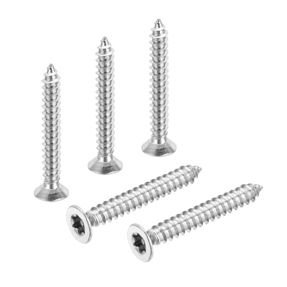 Uxcell 100 Pcs M4 x 30mm Flat Head Torx / Star Screws Self Tapping Wood Screws Tamper Proof Screw with T20 Bit