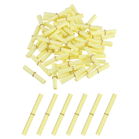 Uxcell 100 Pcs Mini Message Paper Scrolls, 7x14cm Mini Lucky Wishing Valentine Vintage Message Paper Scroll for Write Party Birthday Decor, Light Yellow