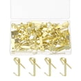 thumbnail image 1 of Uxcell 80 Pcs Picture Hangers 30lb Picture Hooks 40 Hangers + 40 Nails Gold, 1 of 7