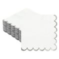 thumbnail image 1 of Uxcell 100 Pcs Scalloped Cocktail Napkins with Gold Foil Edges, 5 x 5 Inch Disposable Scalloped Paper Napkins for Wedding Engagement Anniversary Party Tableware Decorations, White Silver, 1 of 7
