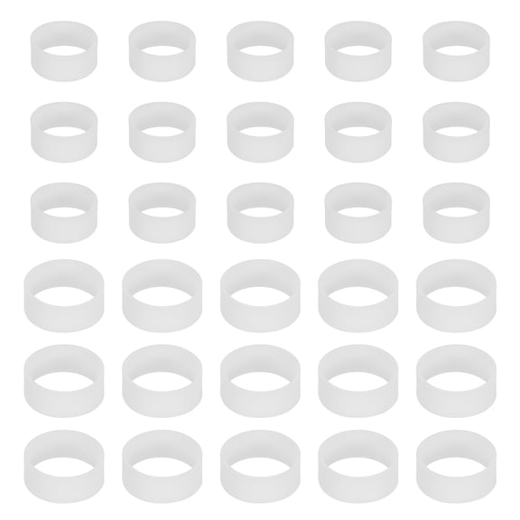 Uxcell 100 Pcs Silicone Rubber Bands, 0.31"/0.39" Small Rubber Bands Thick Rings Strong Elastic Wraps Cable Ties Non-Slip for Cord Wrapping Wallet Cash, White
