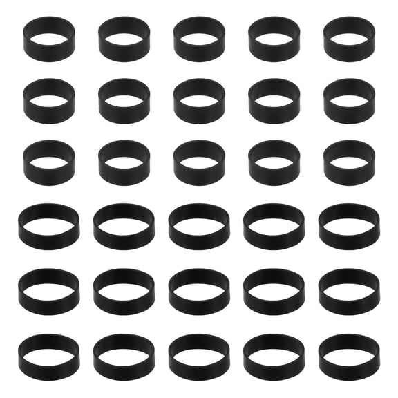 Uxcell 100 Pcs Silicone Rubber Bands, 0.39"/0.47" Small Rubber Bands Thick Rings Strong Elastic Wraps Cable Ties Non-Slip for Cord Wrapping Wallet Cash, Black