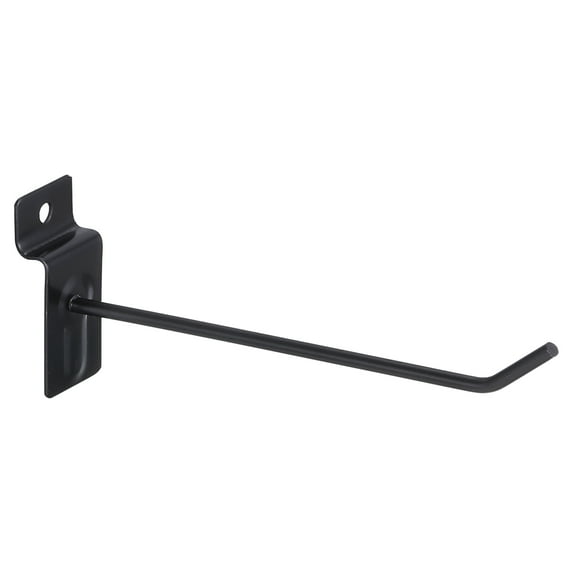 Uxcell 100 Pcs Slat Wall Hooks 2" x 6" Metal Display Pegboard Hooks for Garage Retail, Black