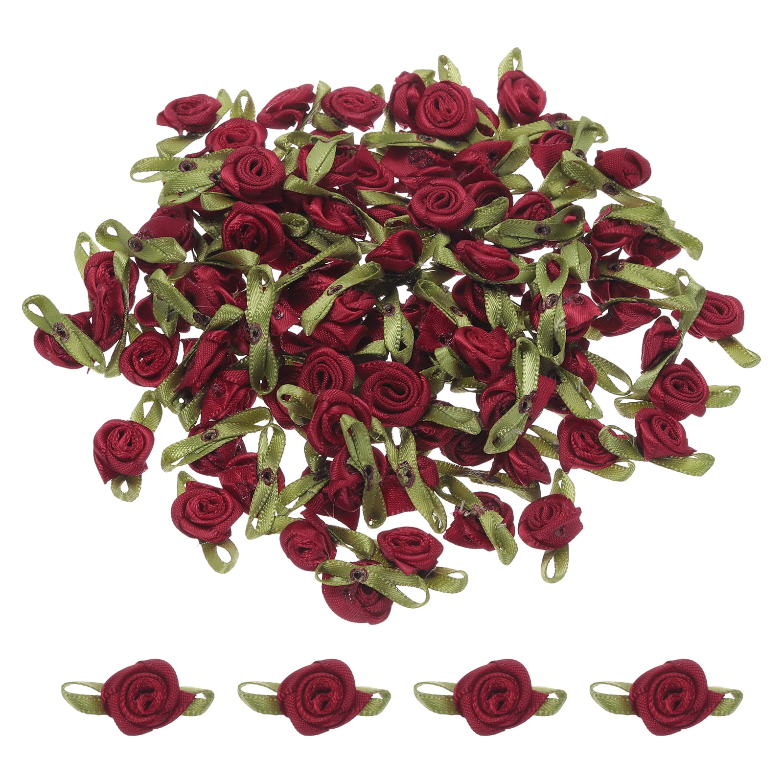 Red Ribbion Roses Uxcell 100 Pcs Wine Red Ribbon Roses 5/8
