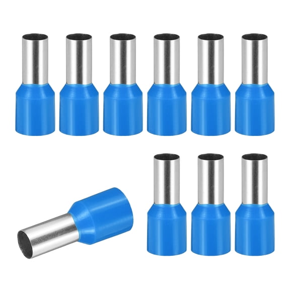 Uxcell 100 Pcs Wire Ferrule Connectors VE16-12 - 5AWG Crimp Copper Ferrules Terminals Connector Insulated Cord End Terminal for Electrical Projects Industrial Chemical Industry, Blue