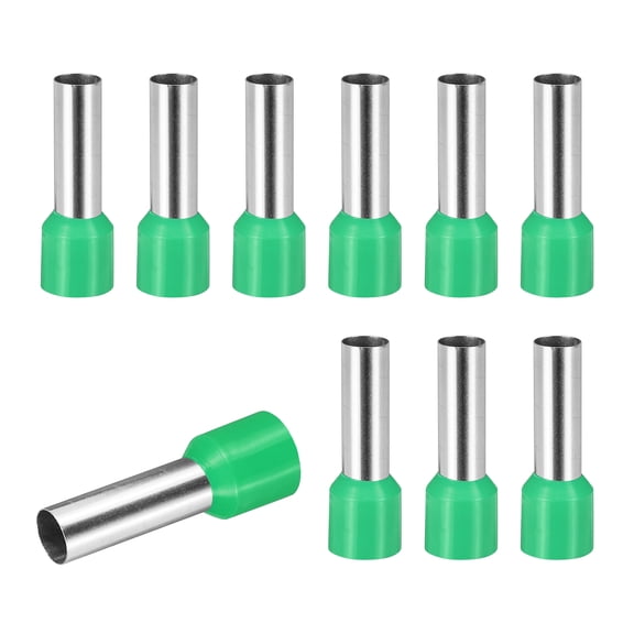 Uxcell 100 Pcs Wire Ferrule Connectors VE16-18 - 5AWG Crimp Copper Ferrules Terminals Connector Insulated Cord End Terminal for Electrical Projects Industrial Chemical Industry, Green