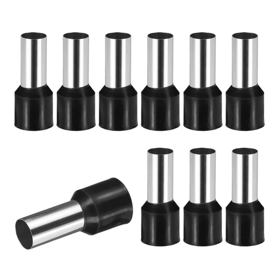 Uxcell 100 Pcs Wire Ferrule Connectors VE25-16 - 4AWG Crimp Copper Ferrules Terminals Connector Insulated Cord End Terminal for Electrical Projects Industrial Chemical Industry, Black