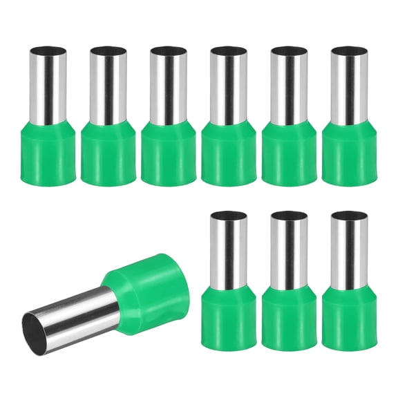 Uxcell 100 Pcs Wire Ferrule Connectors VE25-16 - 4AWG Crimp Copper Ferrules Terminals Connector Insulated Cord End Terminal for Electrical Projects Industrial Chemical Industry, Green