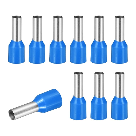 Uxcell 100 Pcs Wire Ferrule Connectors VE6010 - 10AWG Crimp Copper Ferrules Terminals Connector Insulated Cord End Terminal for Electrical Projects Industrial Chemical Industry, Blue