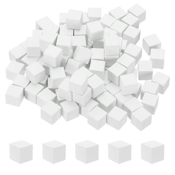 Uxcell 100 Pcs Wooden Blocks, 0.6 Inch Square Natural Wooden Block Unfinished Wood Cube for DIY Craft Art Project Painting Decoration, White
